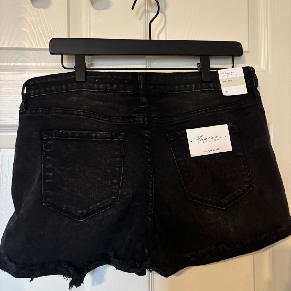 Buckle Black Jean Shorts Western